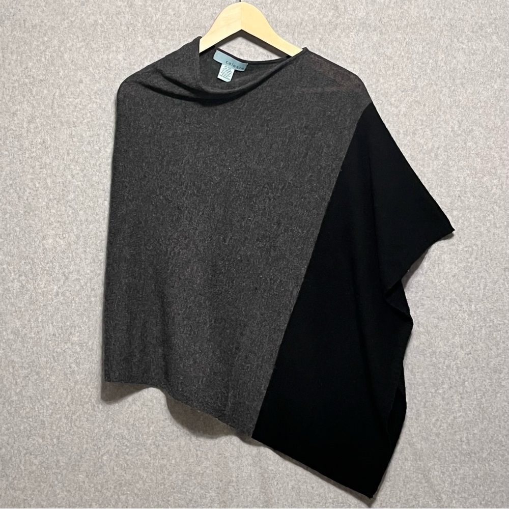 Celeste Wool Cashmere sweater poncho wrap cape O/S